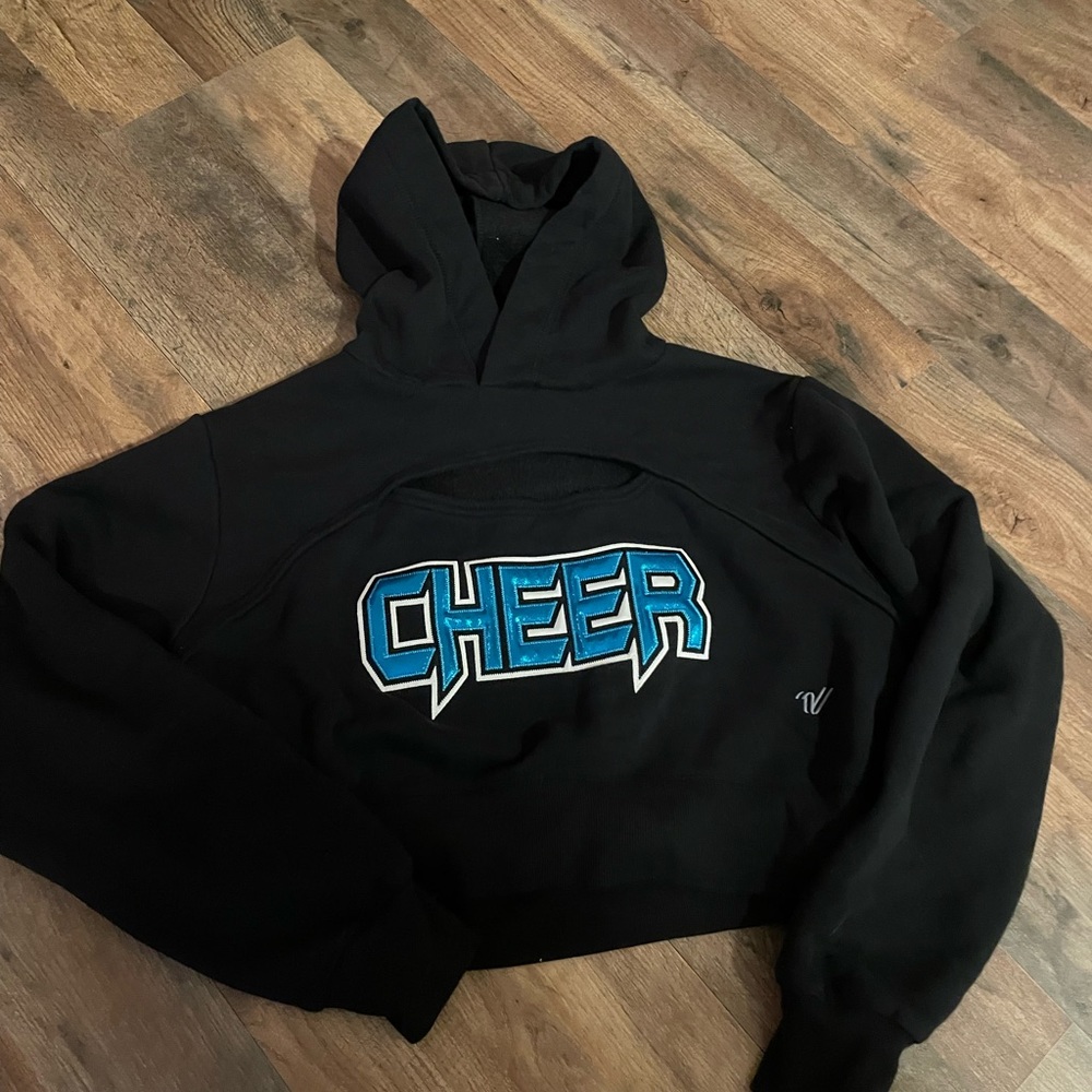 BASICALLY NEW never worn Small varsity cutout sweatshirt cropped